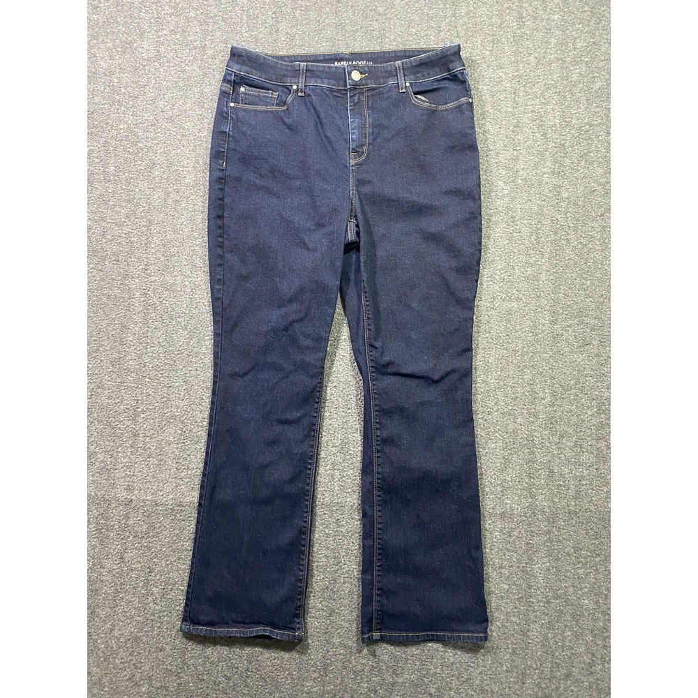Chicos Platinum Barely Boot Jeans Womens Blue Dark Wash Size 1.5
